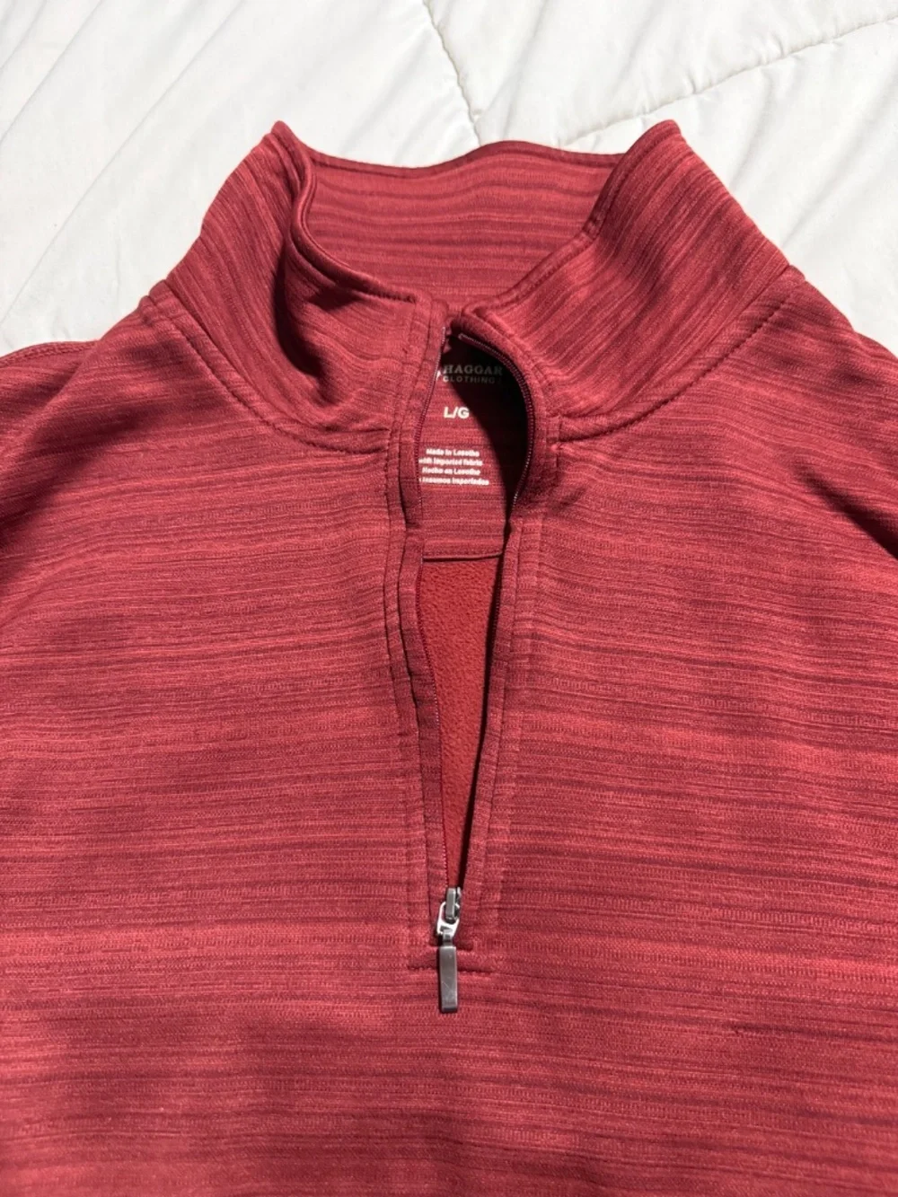 Large Quarter Zip Sweater Haggar Red